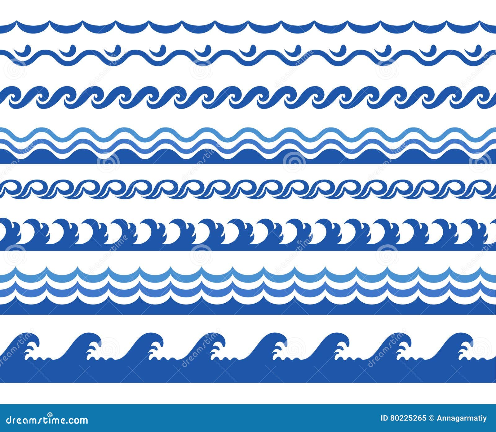 Download Wave seamless border stock vector. Illustration of fringe ...