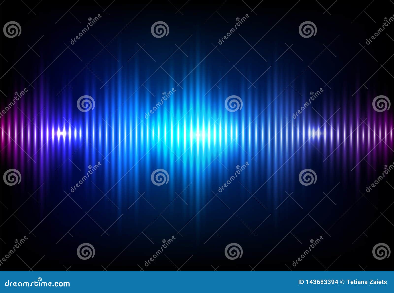 Neon wave sound vector background. Music soundwave design, purple light  elements isolated on dark backdrop. Radio frequency beat lines Stock Vector