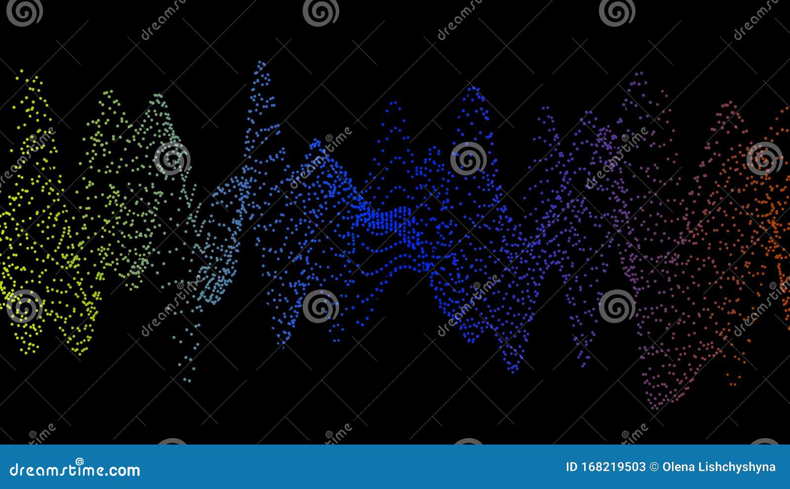 Wave of Sound Particles. Equalizer for Music.Signal Transmission Stock Illustration