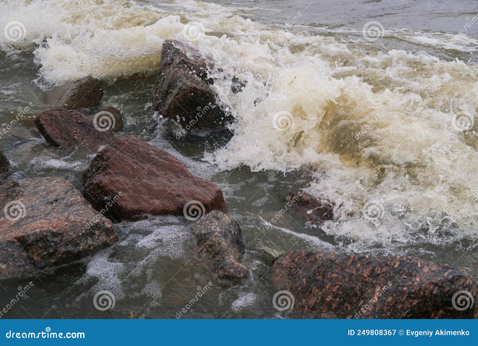 Waves Crashing on Granite Rocks Stock Image Image of rapid, crashing 249808367