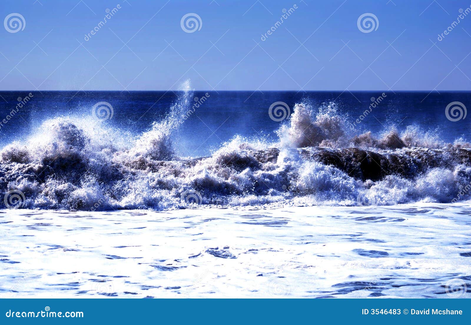 waves crashing hard