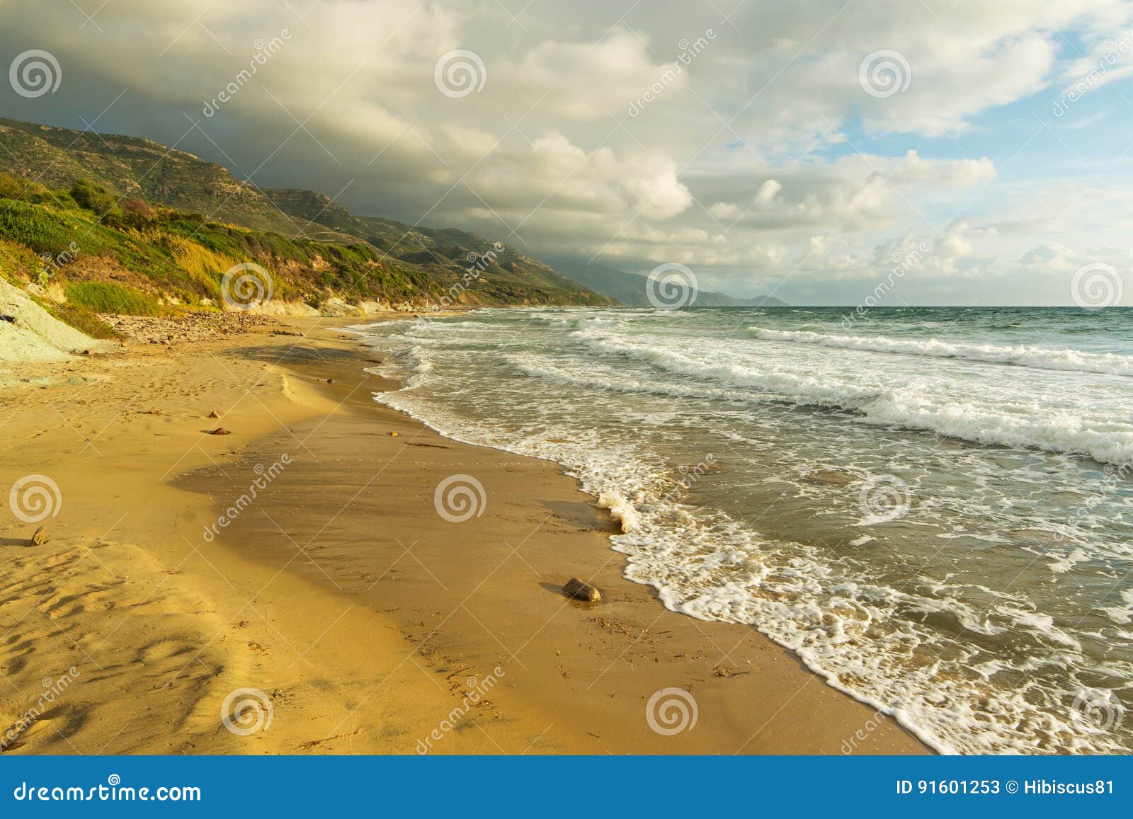 Waves in La Speranza beach stock image. Image of coast - 91601253