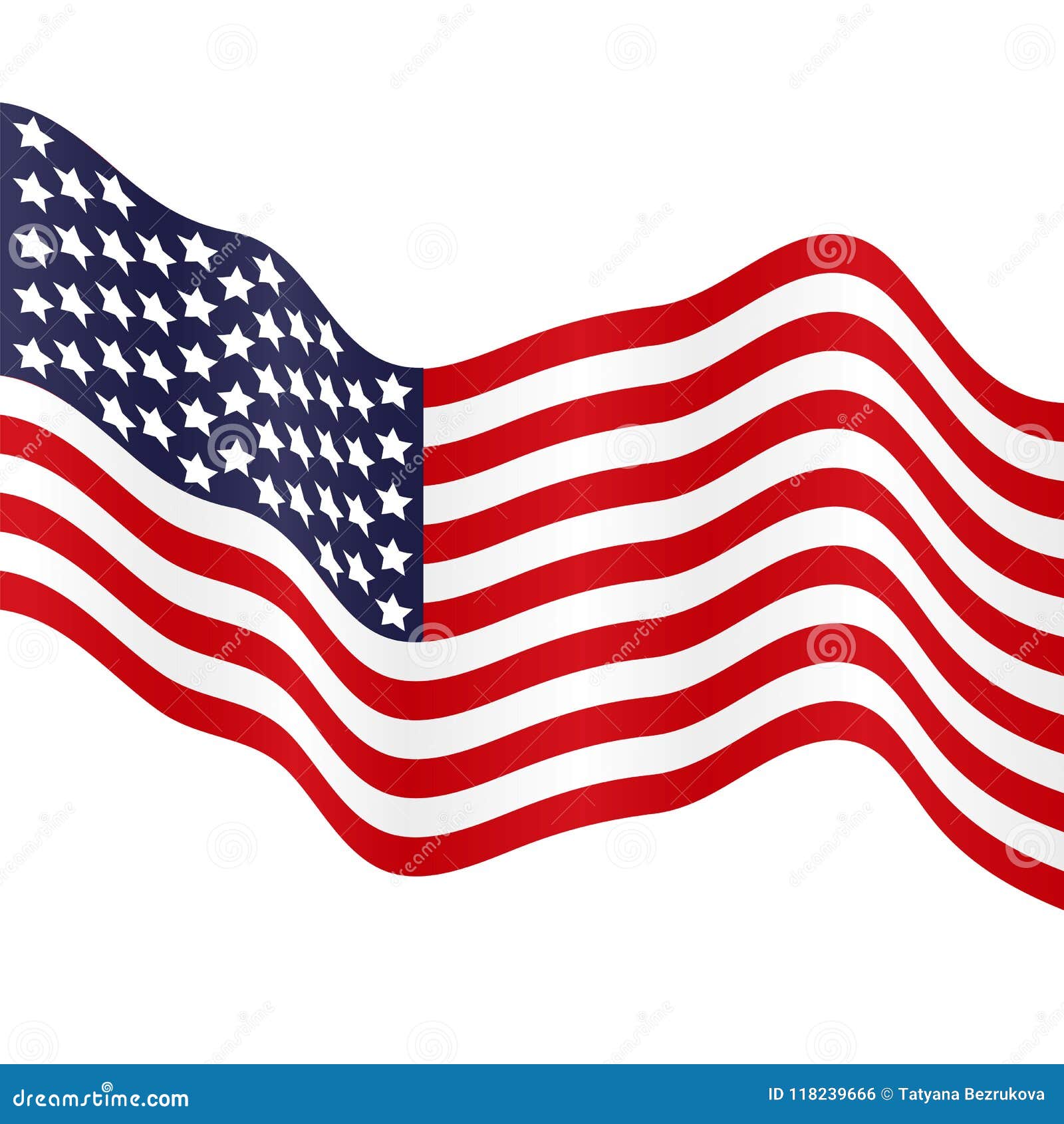 Download Waving American Flag. Vector Illustration For Your Design ...