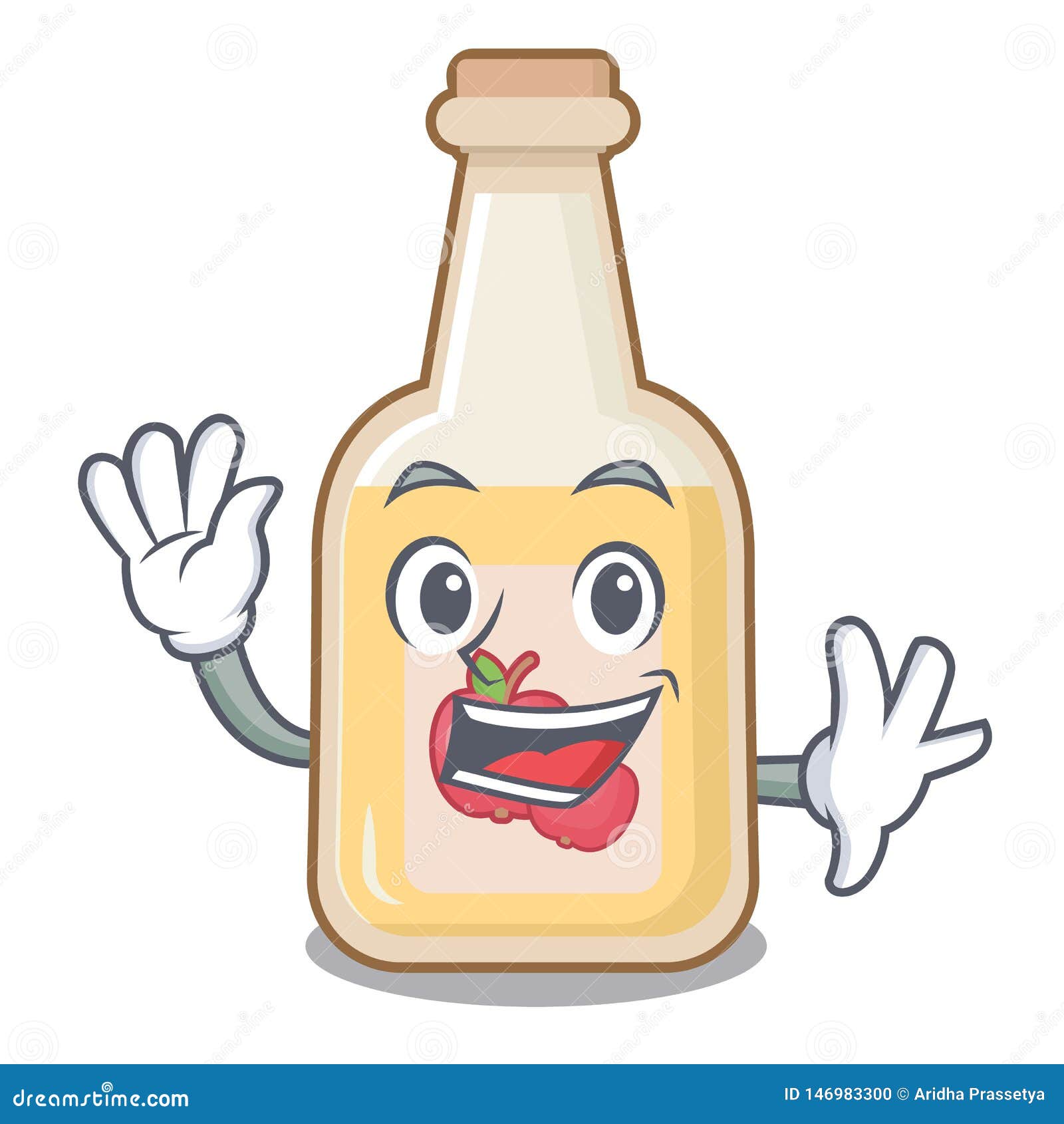 Waving Apple Cider Isolated With The Mascot Stock Vector