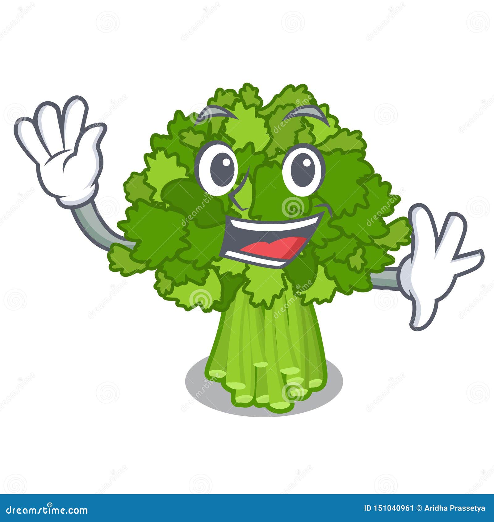 waving brocoli rabe in the cartoon 