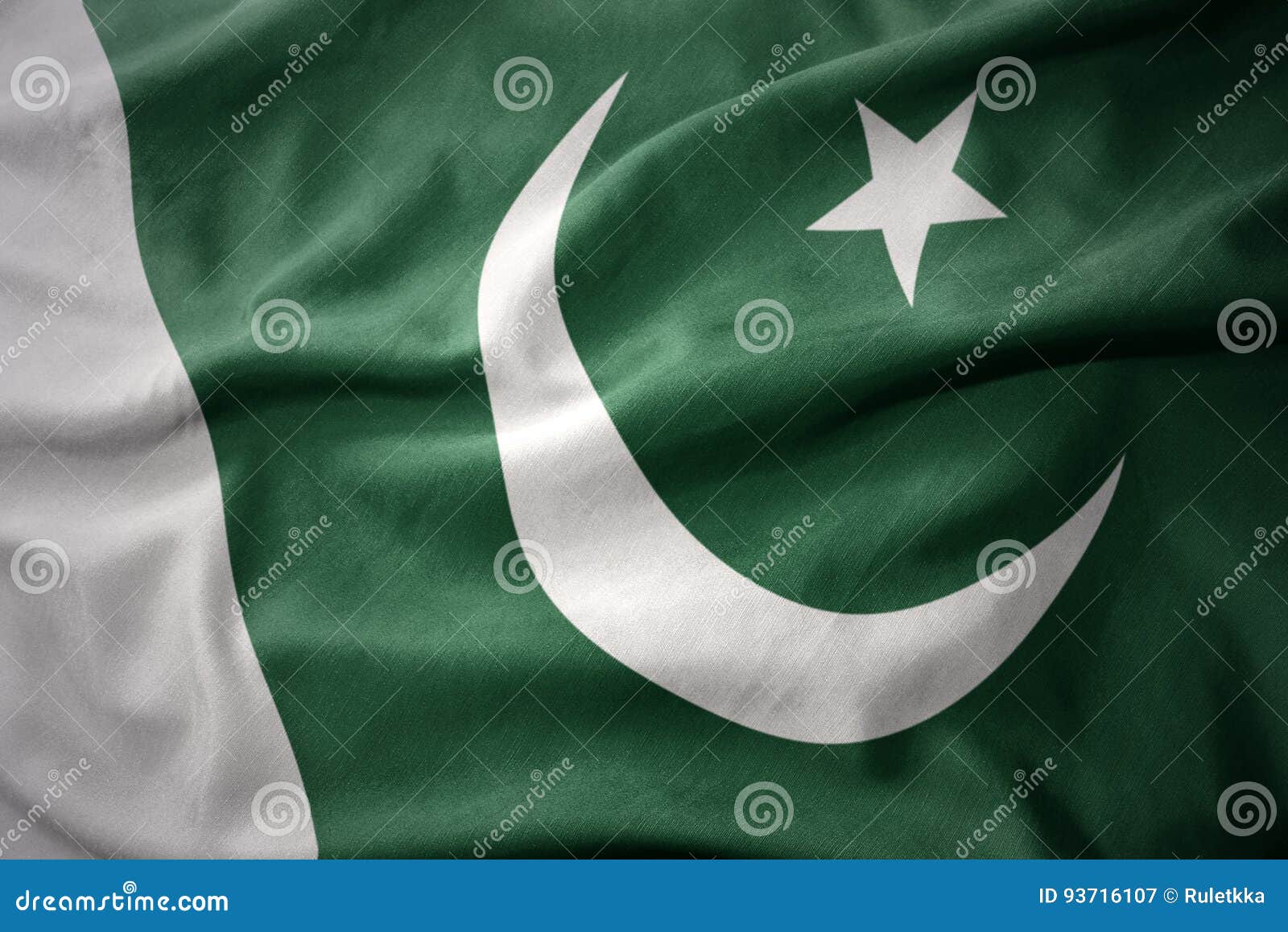 waving colorful flag of pakistan.