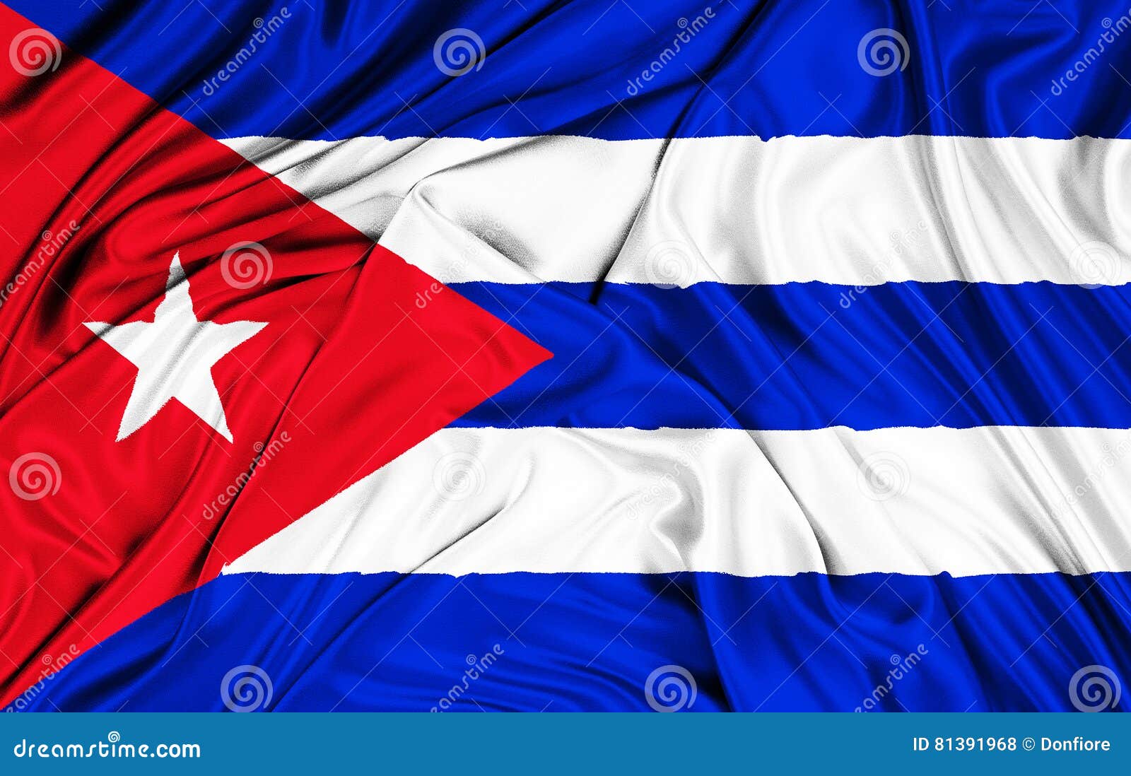 Waving Fabric Texture Of The Flag Of Cuba Color Red Blue And White Of Cuban Flag Stock Photo Image Of Background Cuba