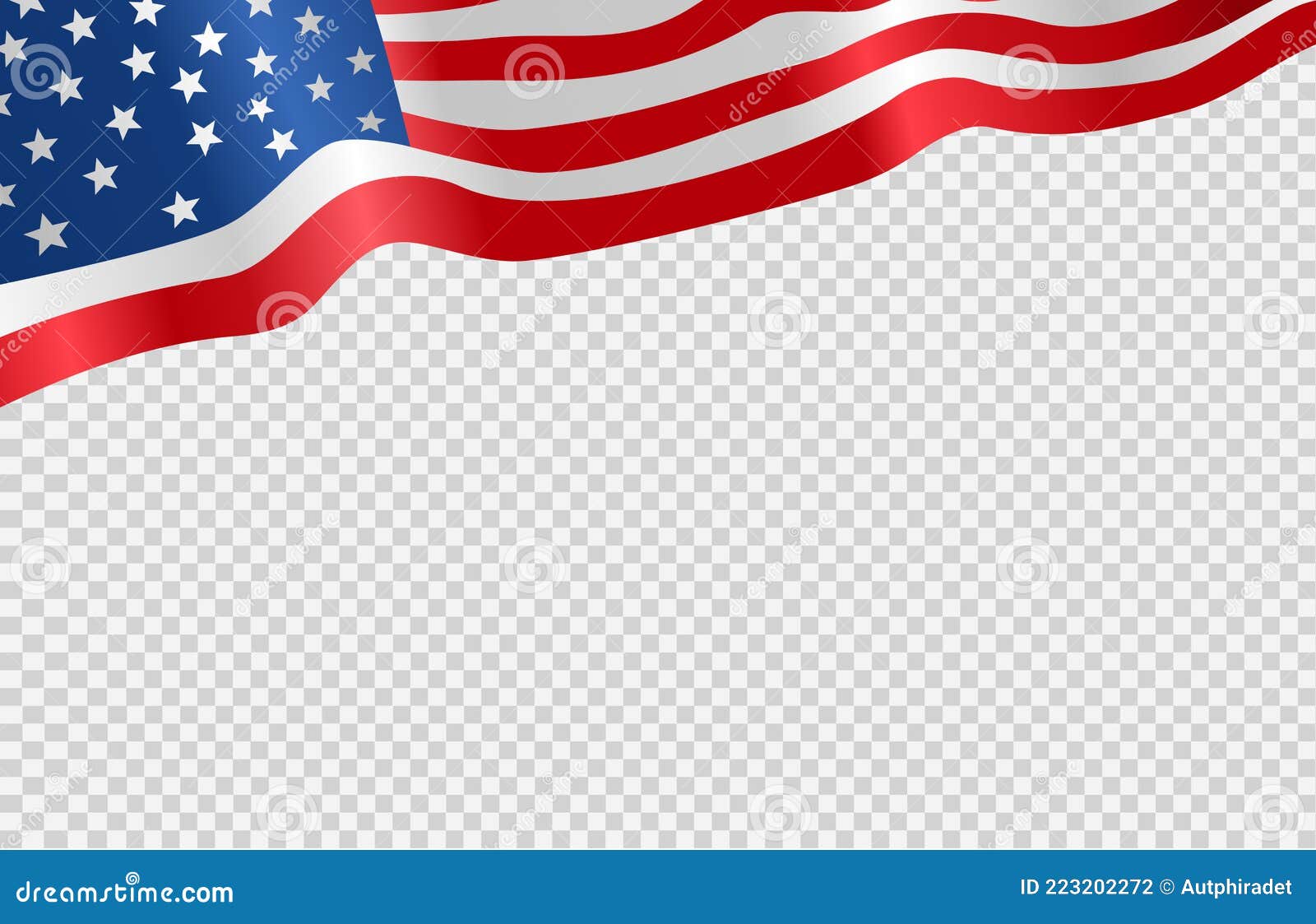 US American Waving Flag - Stencil