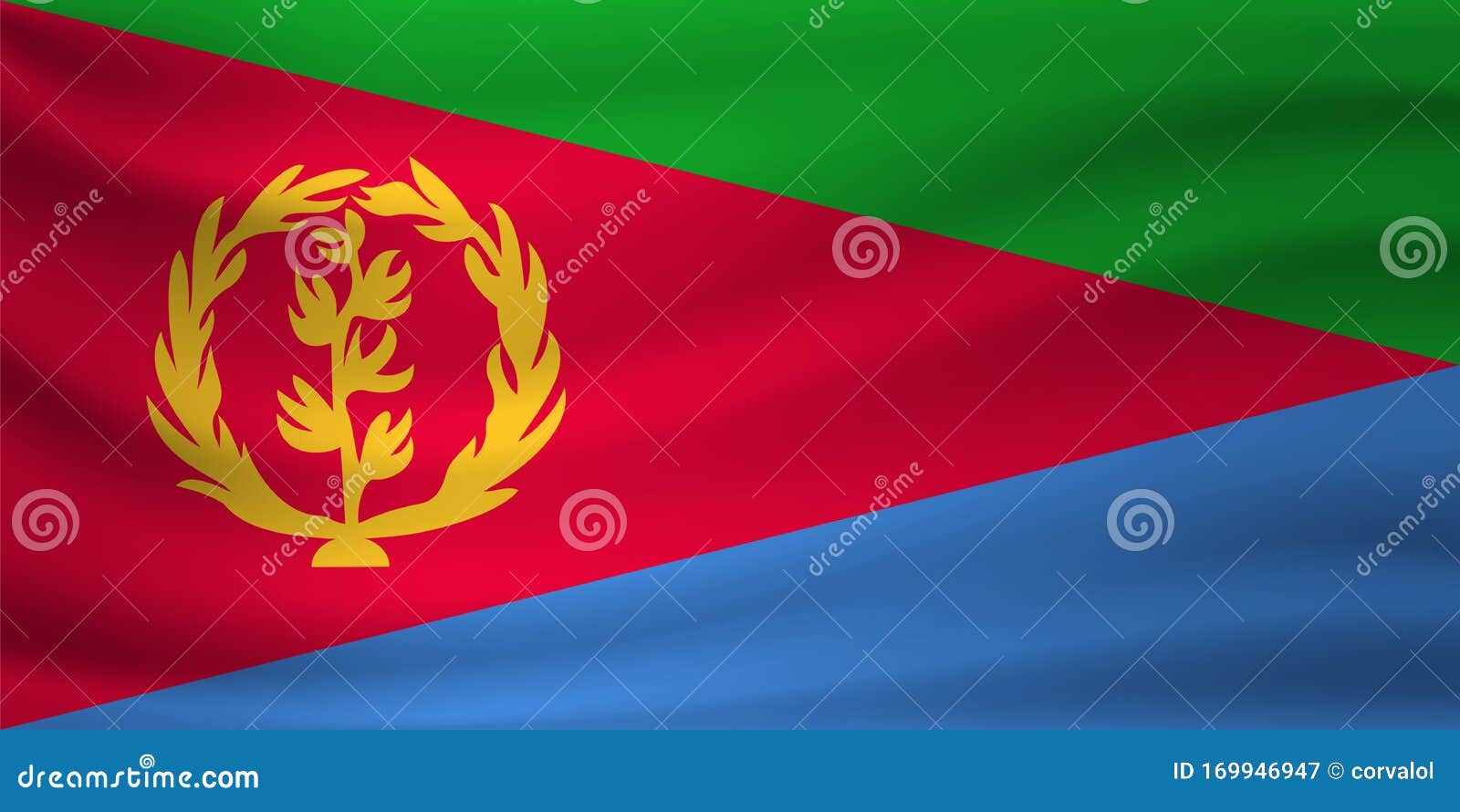 Download Waving Flag Of Eritrea. Vector Illustration Stock Vector - Illustration of continent, design ...
