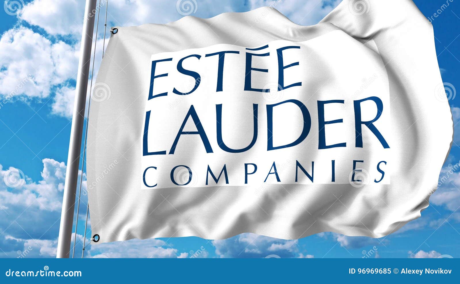 Waving Flag with Estee Lauder Companies Logo. Editoial 3D Rendering  Editorial Image - Illustration of companies, clouds: 96969685