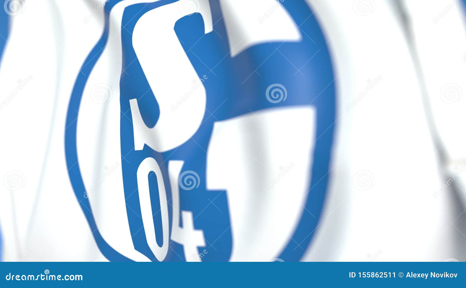 Flying Flag With Fc Schalke 04 Football Club Logo Close Up Editorial 3d Rendering Editorial Photo Illustration Of Stadium Arena