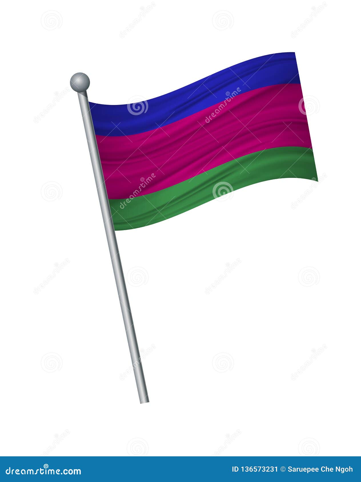 Waving of Flag on Flagpole, Official Colors and Proportion Correctly