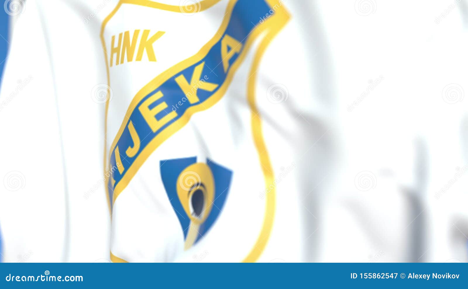 Flying Flag with HNK Rijeka Football Club Logo, Close-up