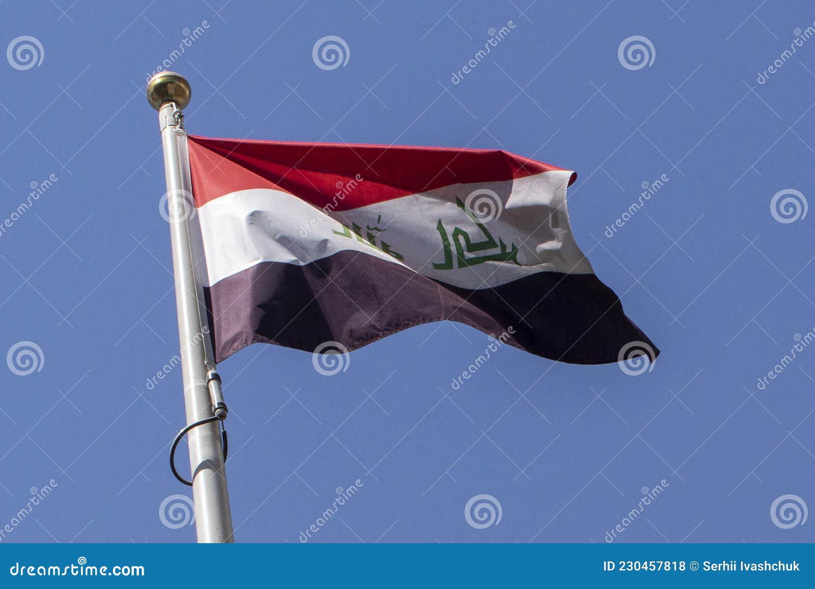 Waving flag of Iraq stock photo. Image of fabric, country 230457818