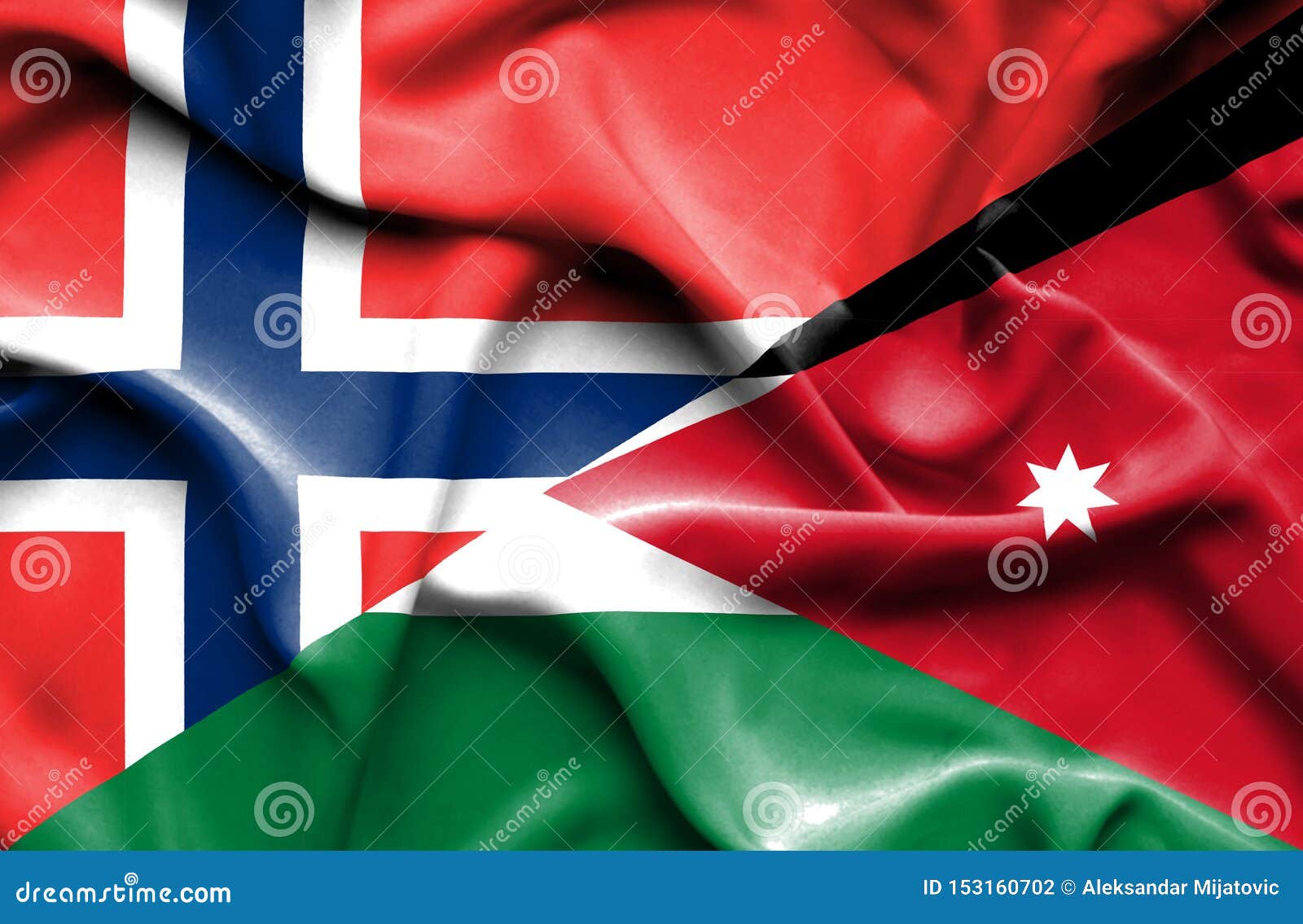 Waving Flag Jordan and Norway Stock Illustration - Illustration jordan, money: 153160702