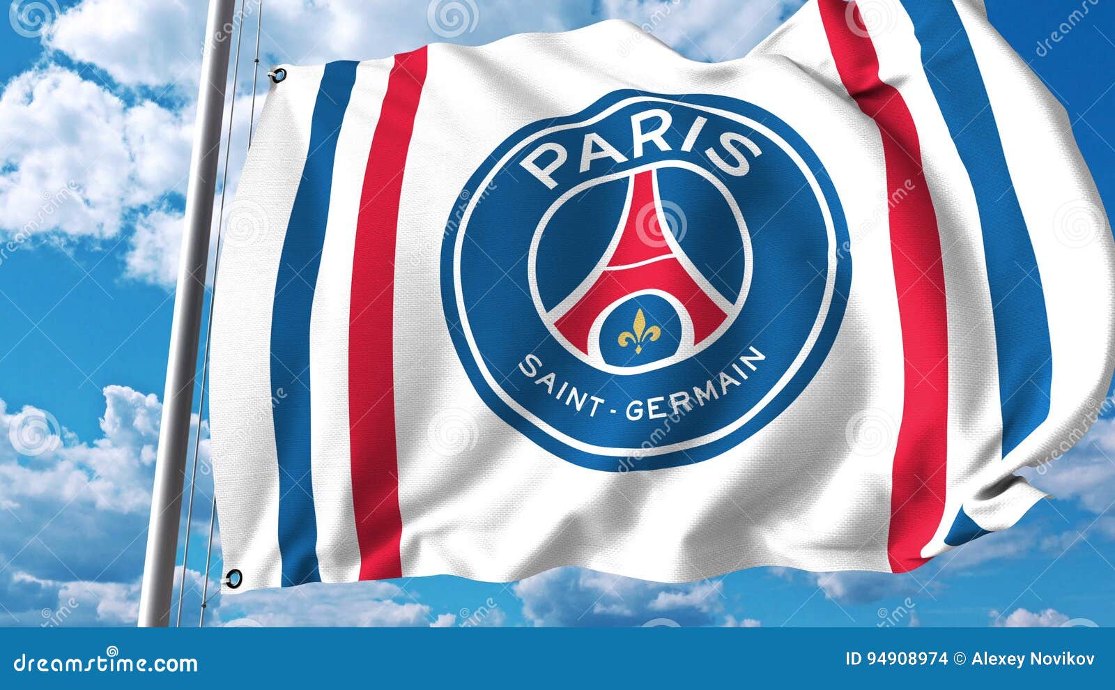 PSG Paris Saint Germain FC Logo On Green Field Vector Illustration ...