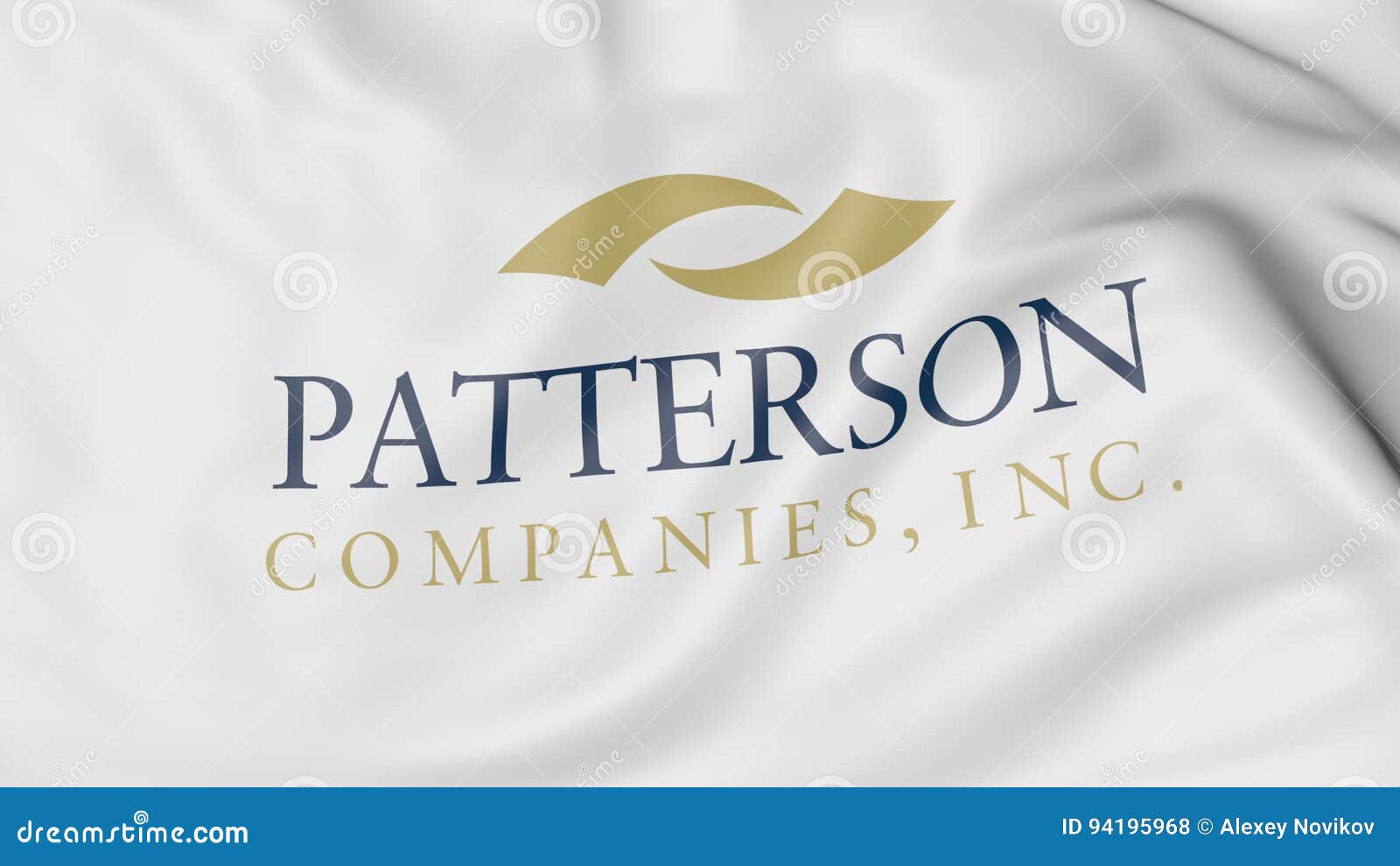 Waving Flag with Patterson Companies Logo. Editorial 3D Rendering