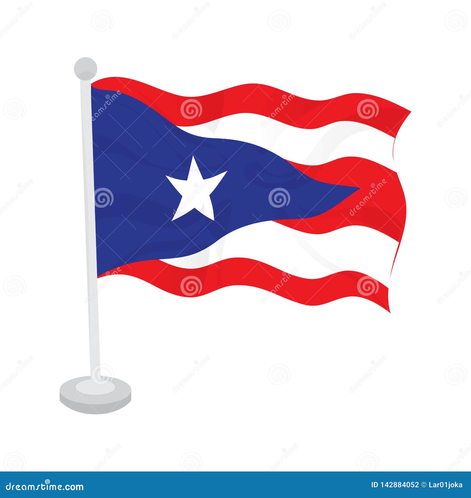 Download Waving flag of Puerto Rico stock vector. Illustration of ...