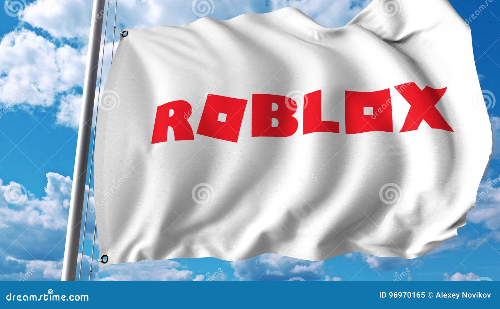 Waving Flag With Roblox Logo Editoial 3d Rendering Editorial