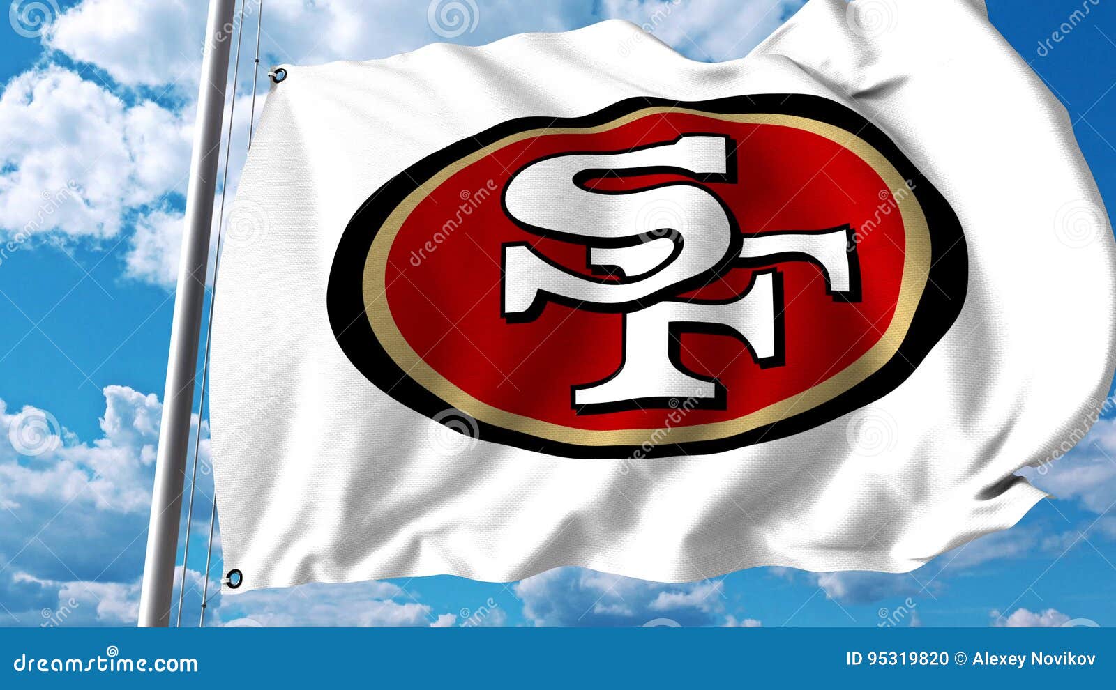 Waving Flag with San Francisco 49Ers Professional Team Logo. Editorial 3D  Rendering Editorial Image - Illustration of sign, stadium: 95319820