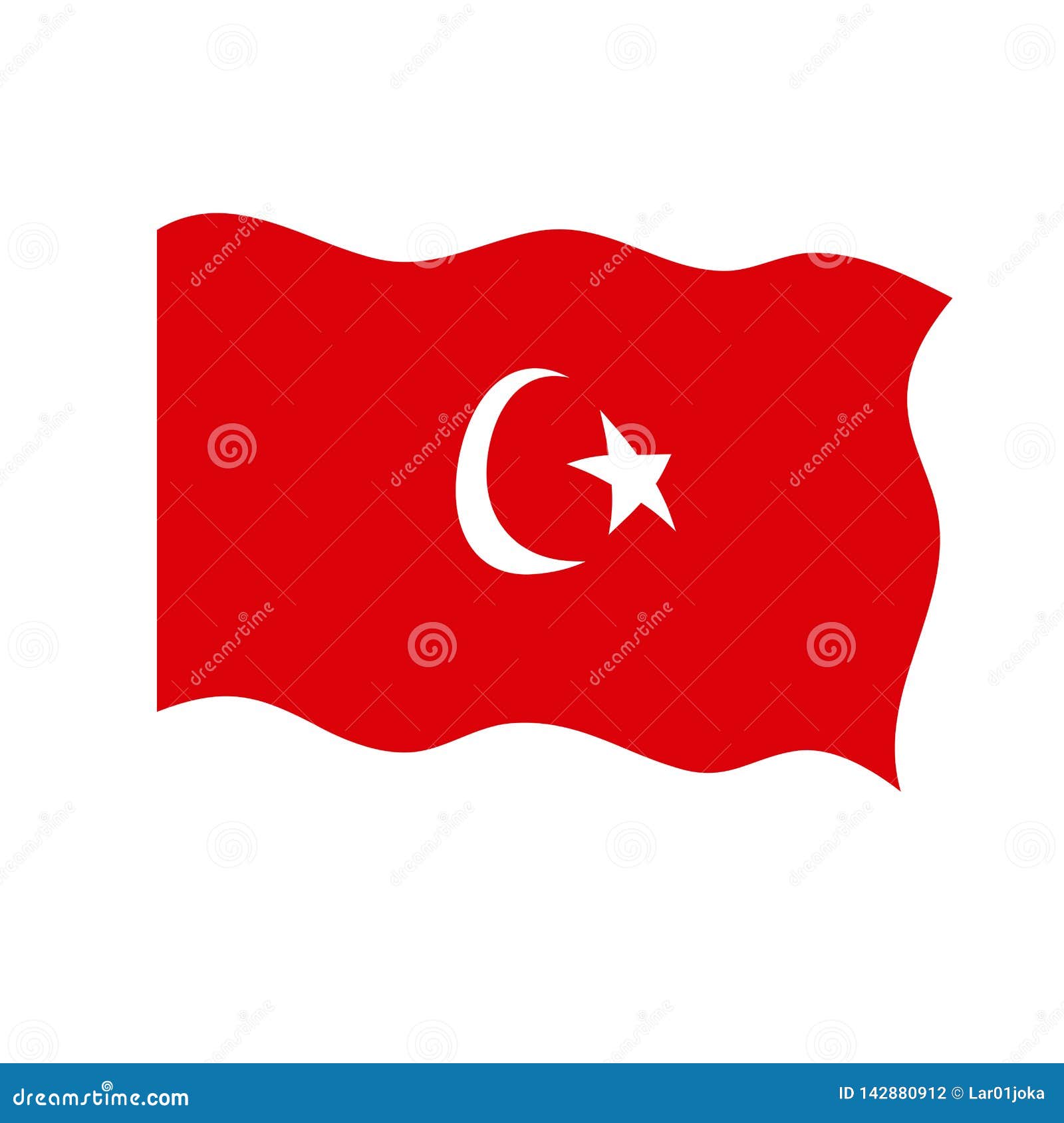 Download Waving flag of Turkey stock vector. Illustration of wind ...