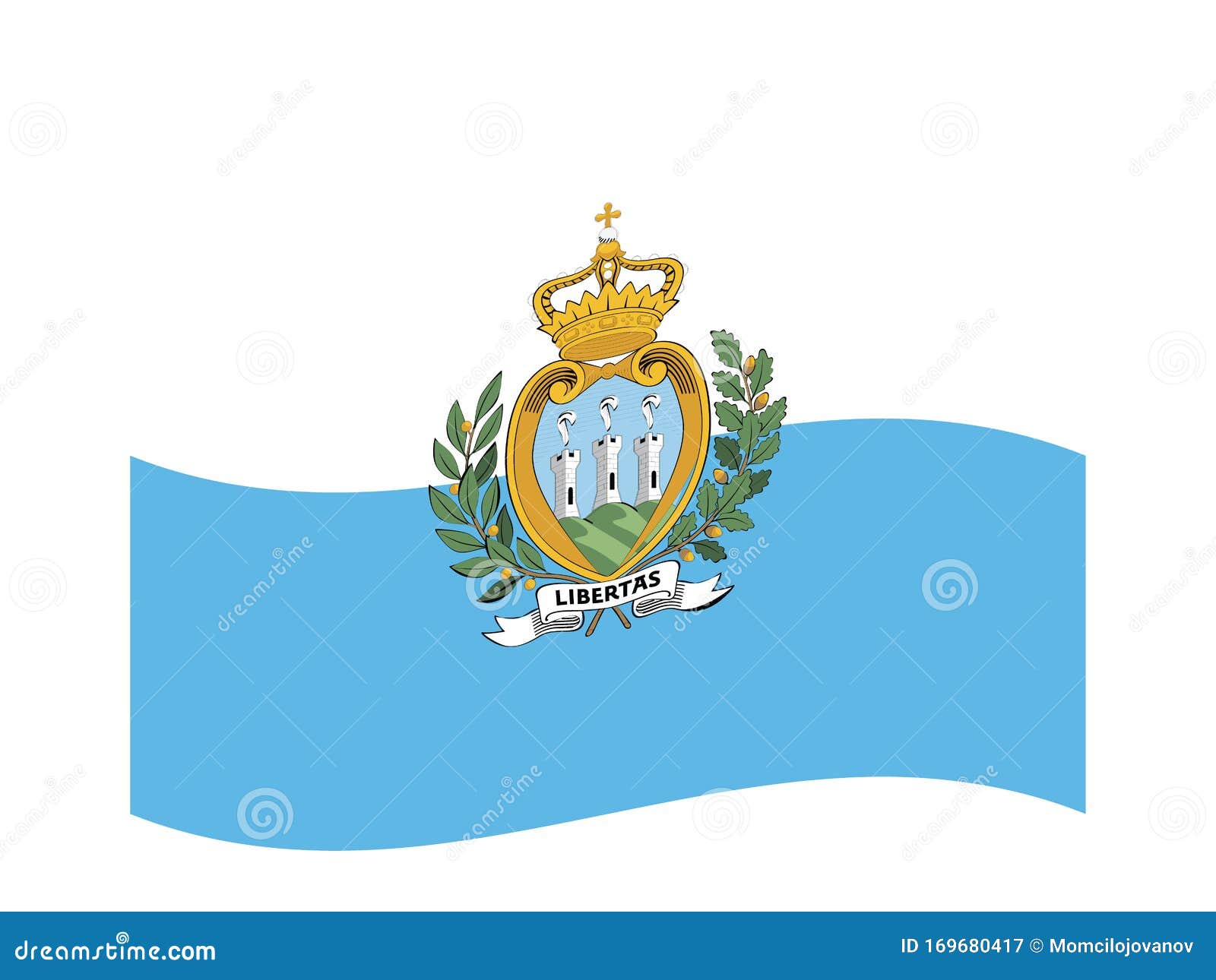 Download Waving Flag of San Marino stock vector. Illustration of kosovo - 169680417