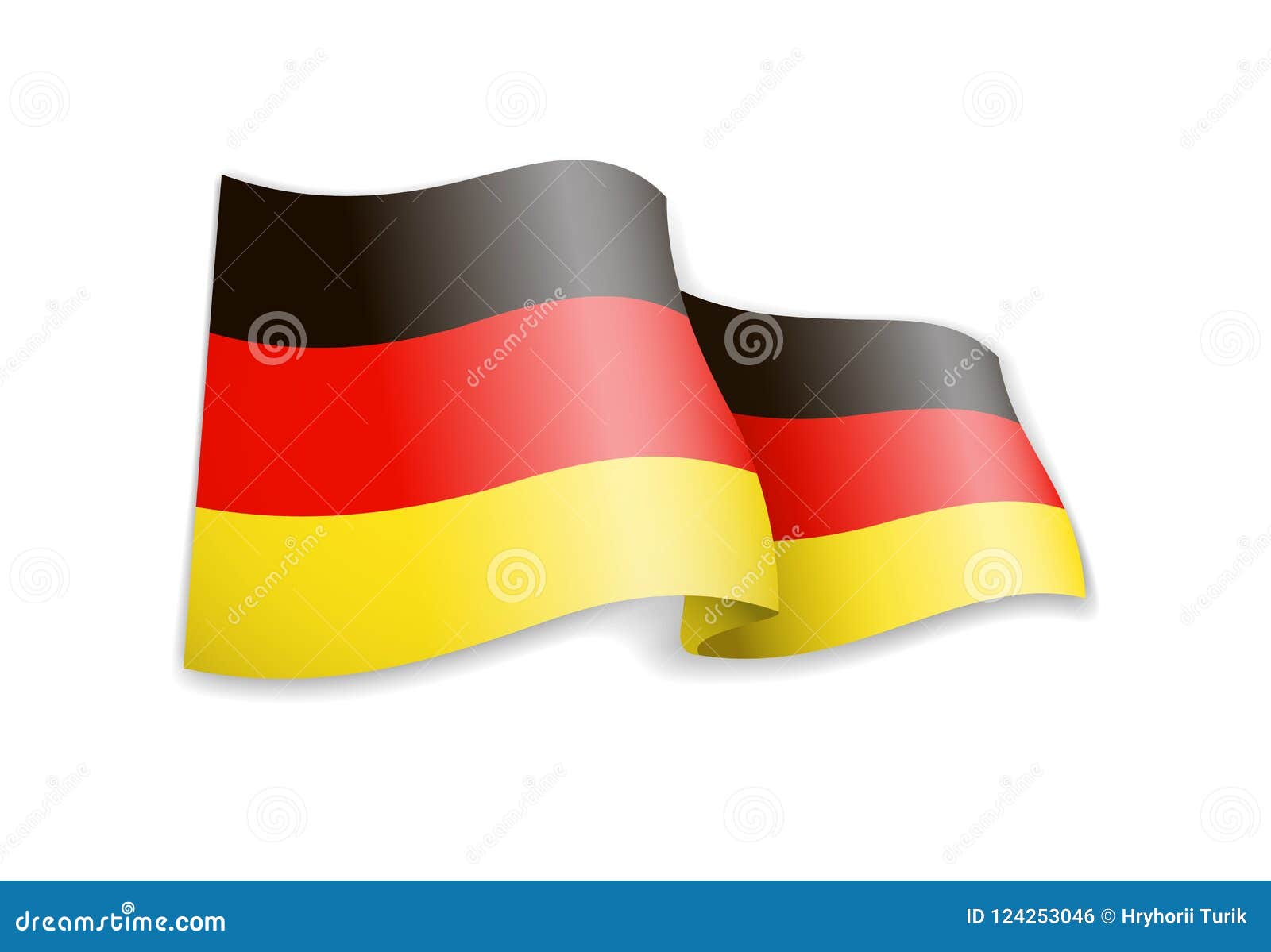 Waving Germany Flag on White Background. Stock Illustration ...