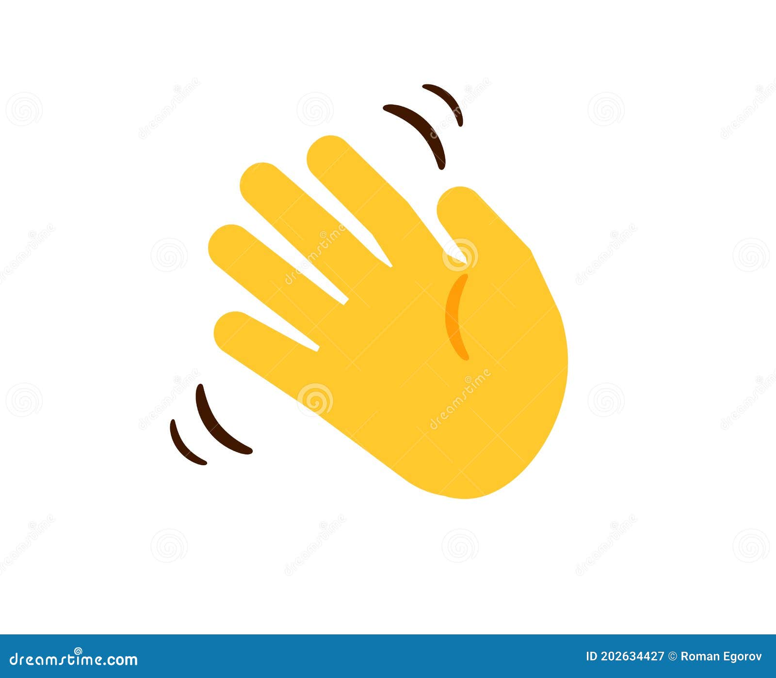 waving hand. cartoon moving human hand. gesture of greeting or goodbye. negative or disagreement sign.  limb on
