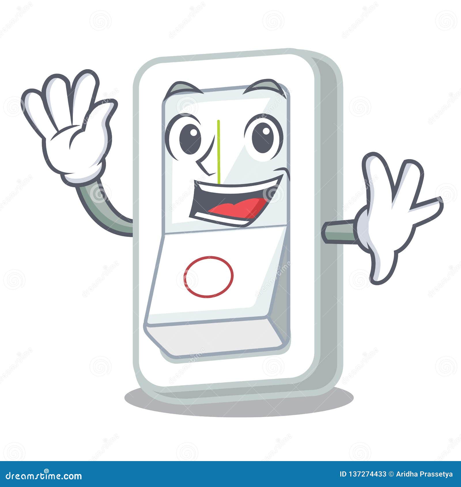 Waving Light Switch Attaches The Character Wall Cartoon Vector