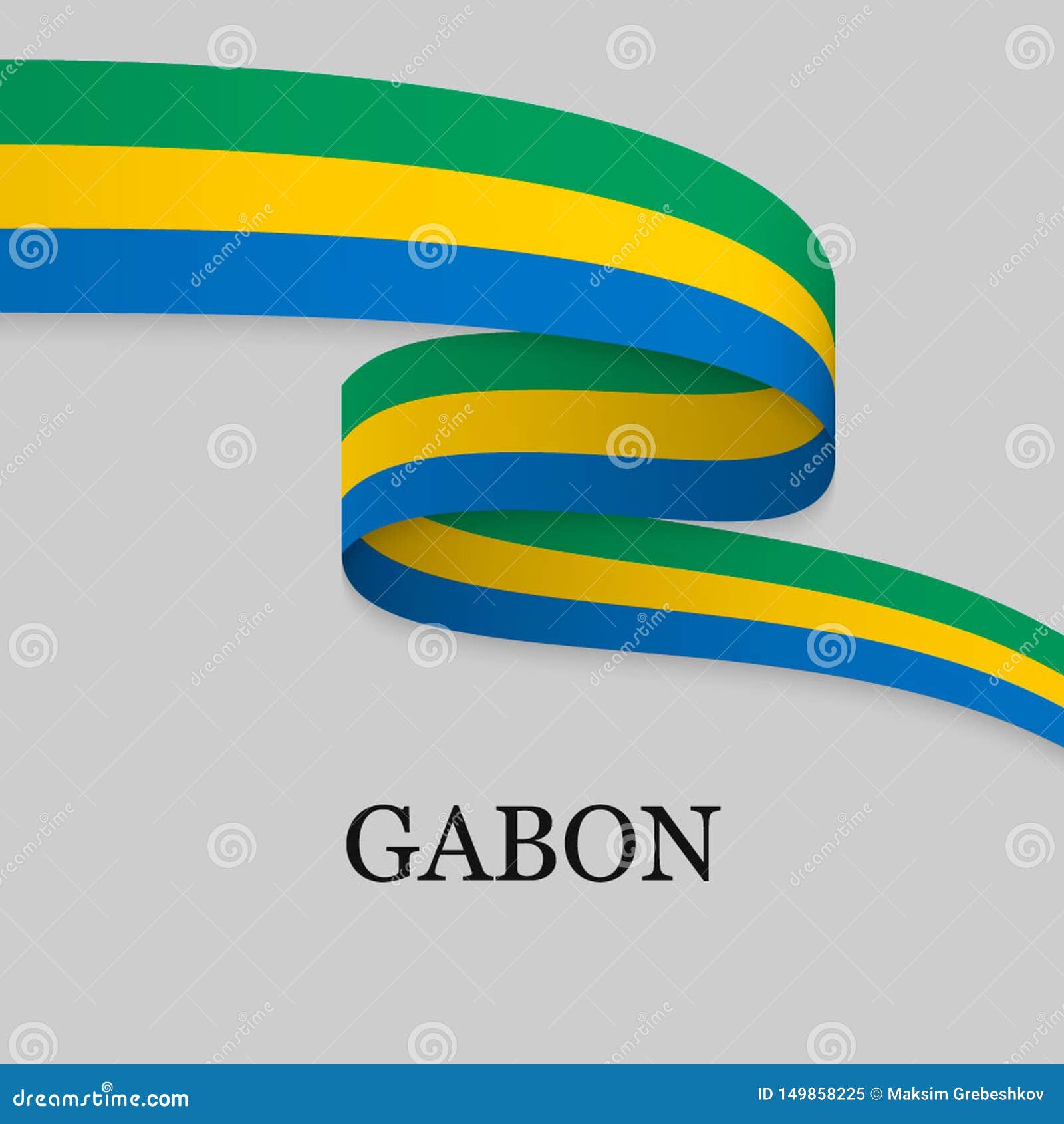 Waving Ribbon or Banner with Flag Stock Illustration - Illustration of ...