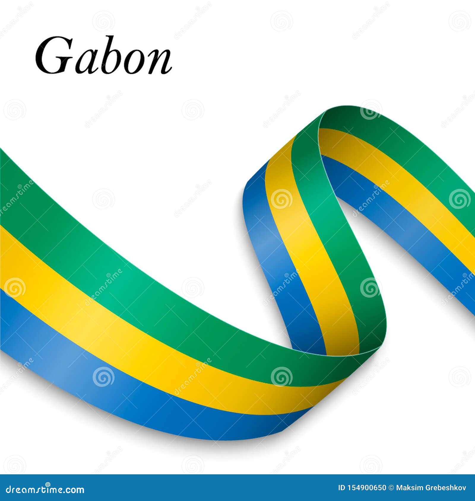Waving Ribbon or Banner with Flag Stock Illustration - Illustration of ...