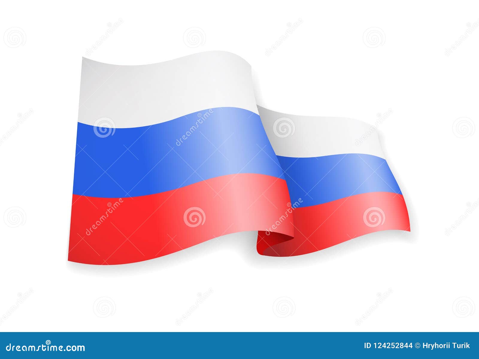 Russia waving flag flat vector Icon. Isolated Russian flag emoji  illustration Stock Vector