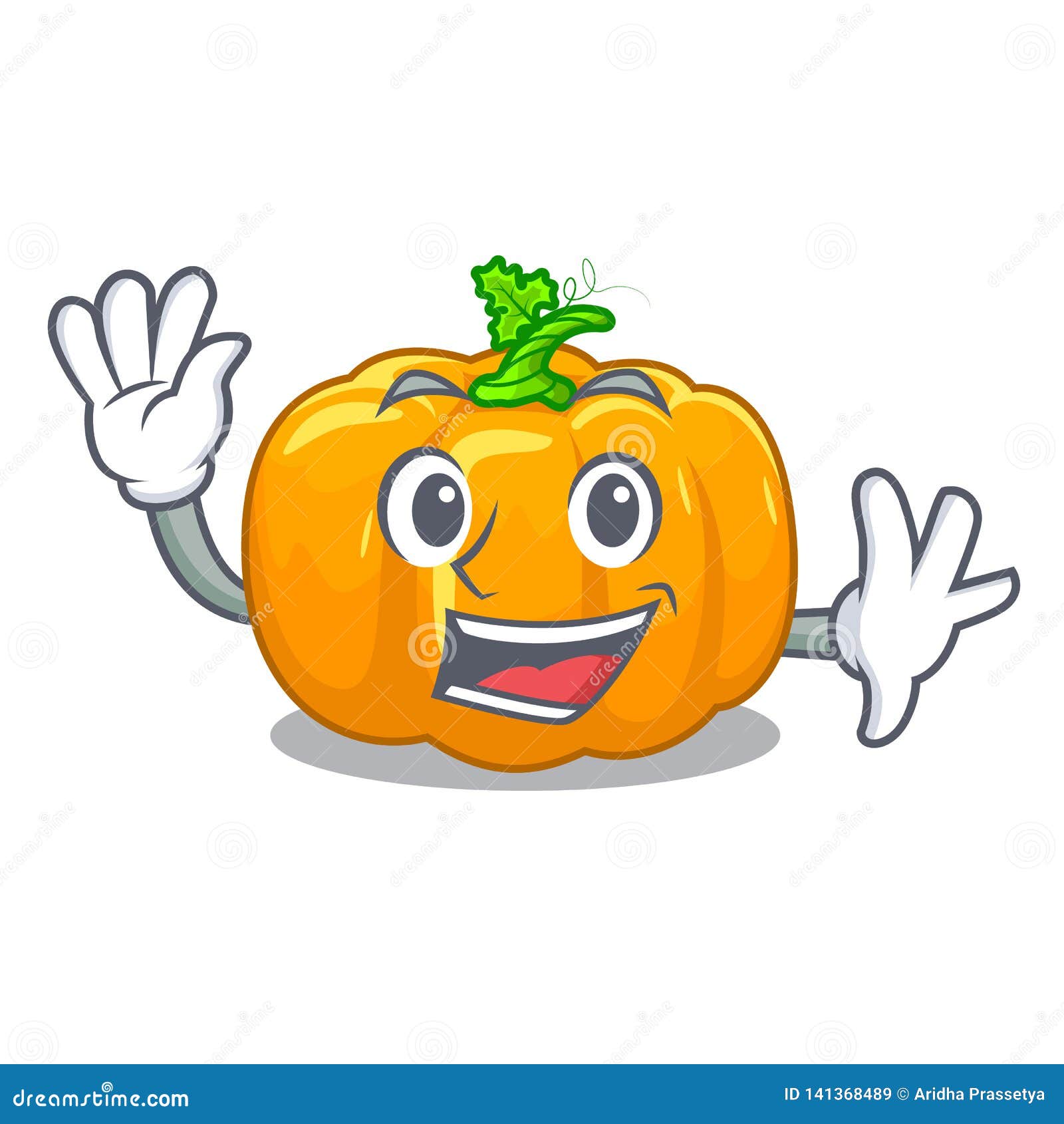 Waving Pumpkin Cartoon Character Cartoondealer 17058619 Waving Pumpkin Cartoon Character Cartoondealer 17058619