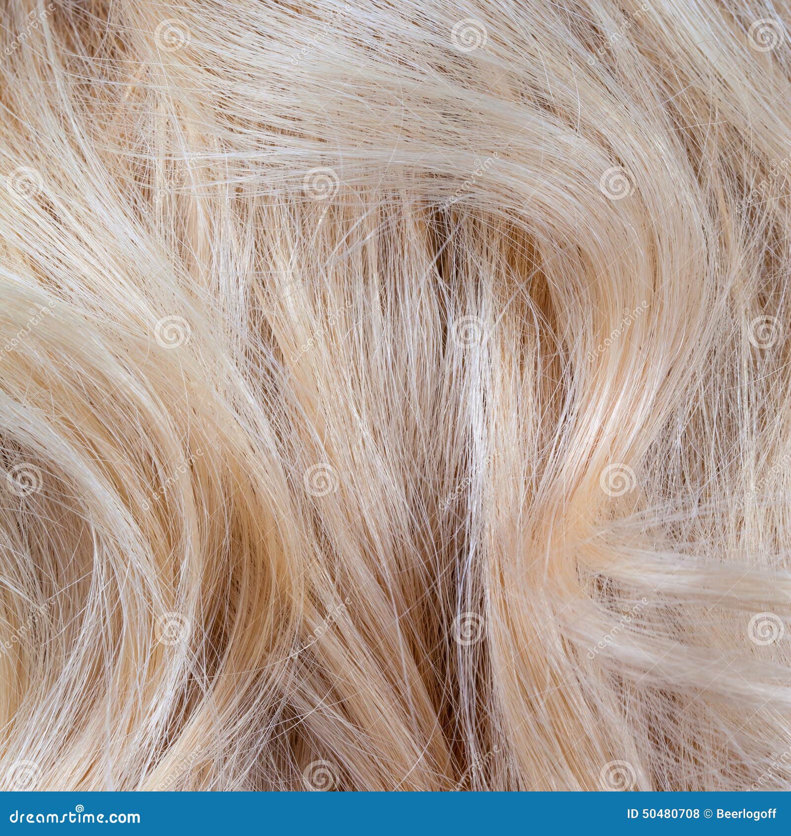 Wavy Blonde Woman Hair Background And Texture Stock Photo