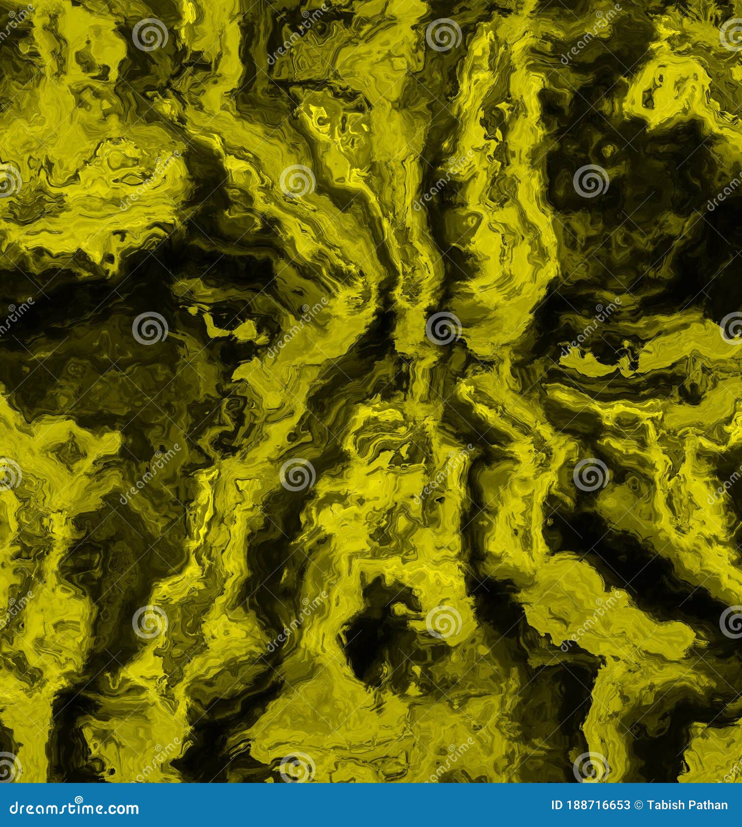 wavy and haphazard mixing of yellow shades on black canvas
