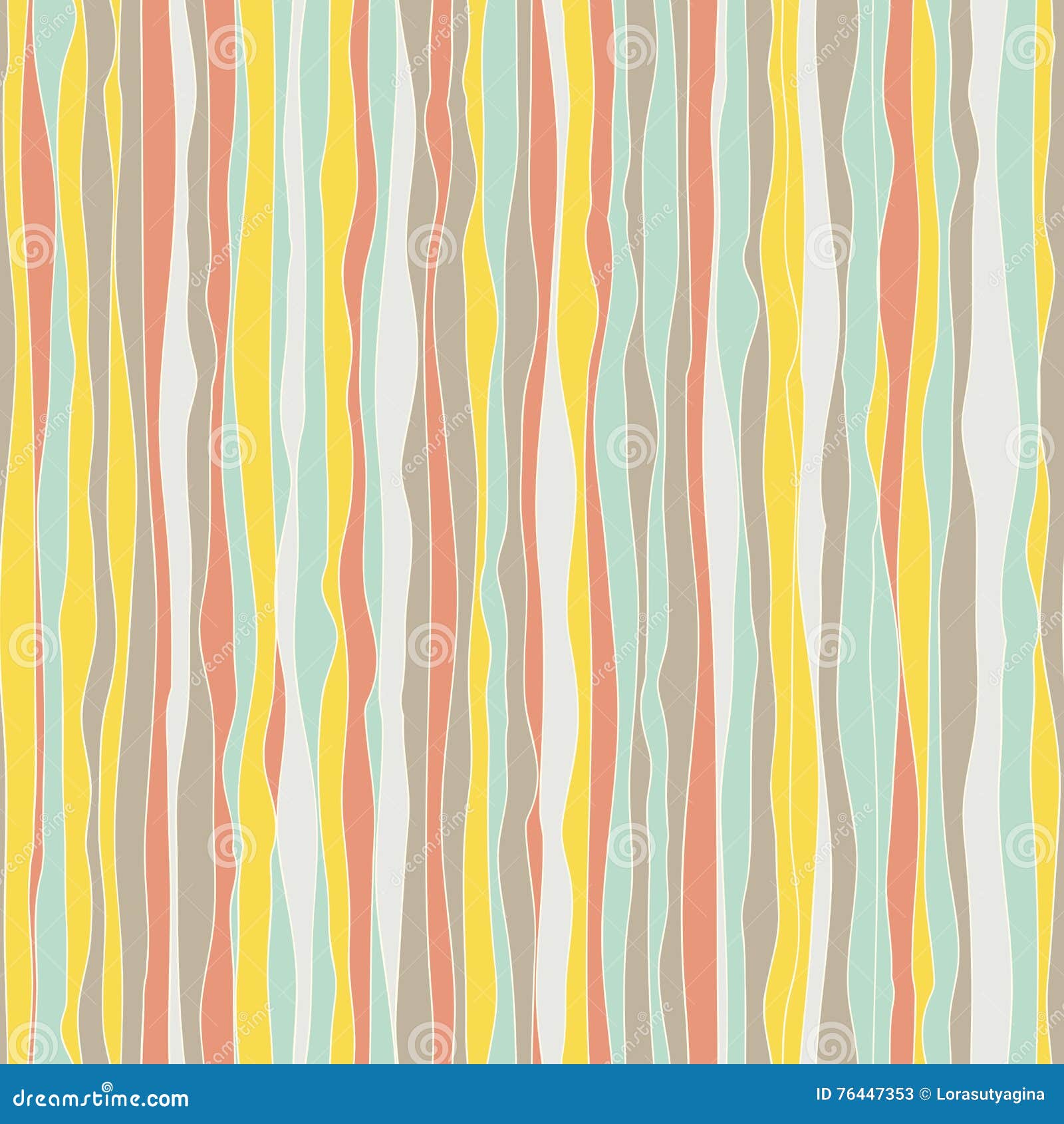 Wavy Lines and Ribbons. Seamless Pattern. Vertical Stock Vector
