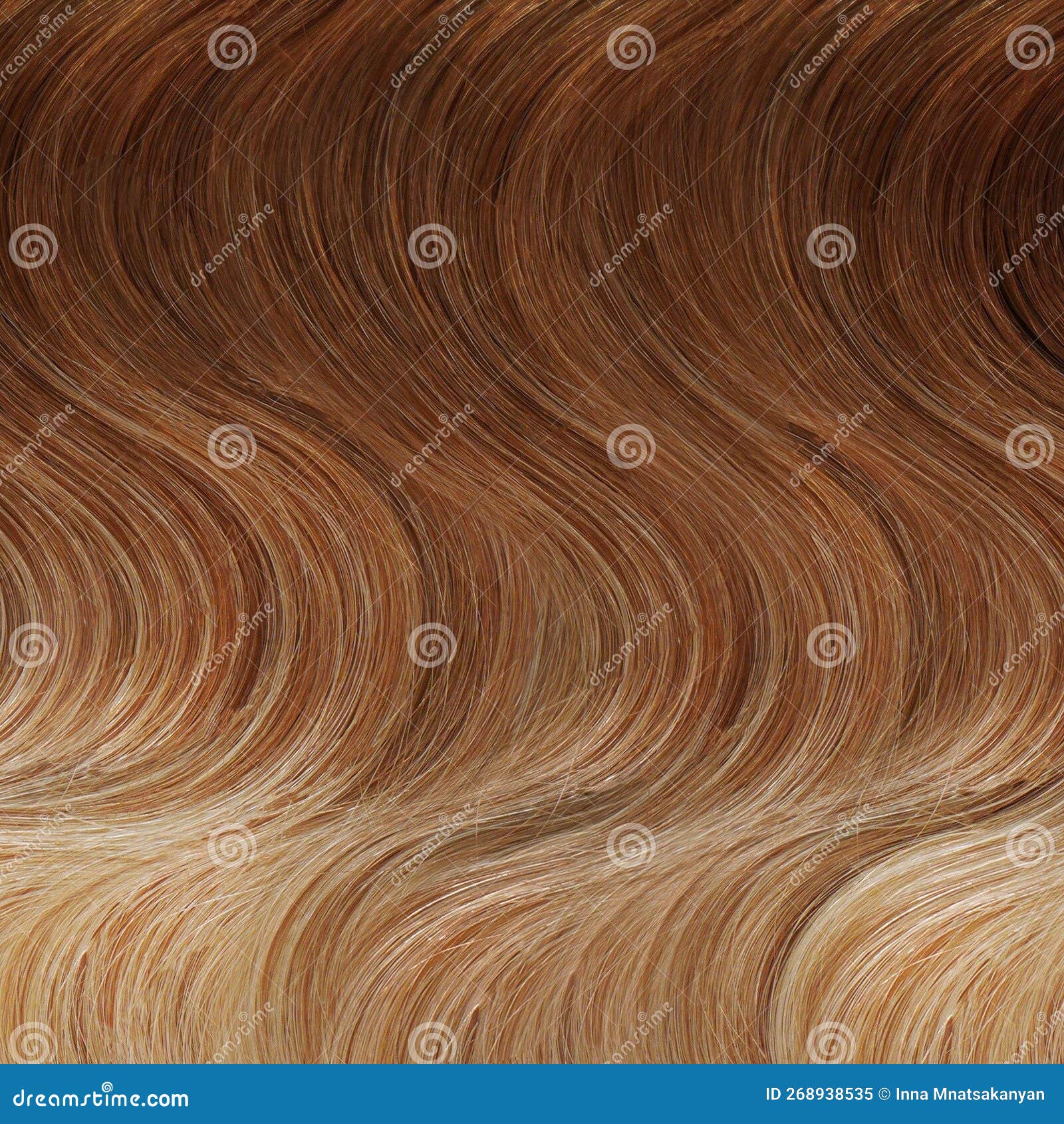 wavy ombrÃ© hair texture from light golden brown to platinum blonde
