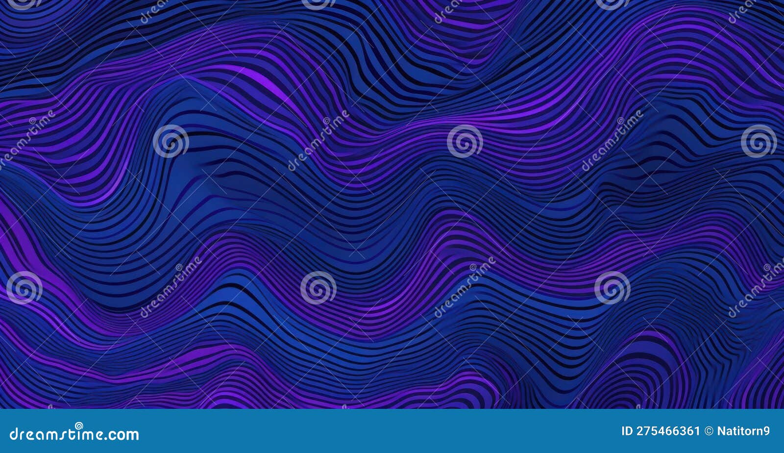 wavy woodcut abstraction in sky-blue and magenta (ai generated