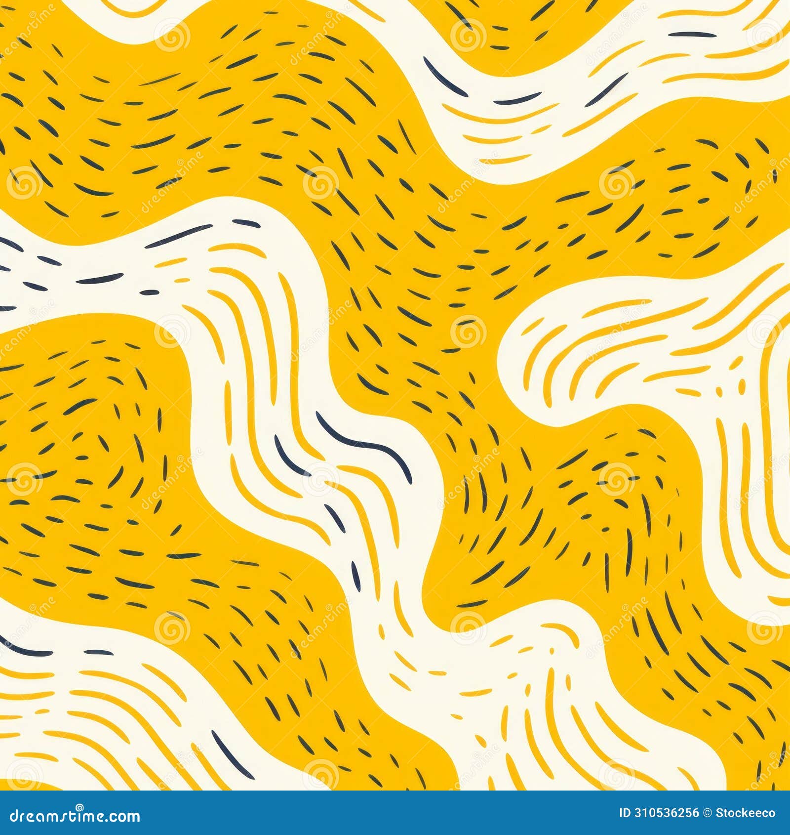 organic yellow and white wavy doodle poster with bold outlines