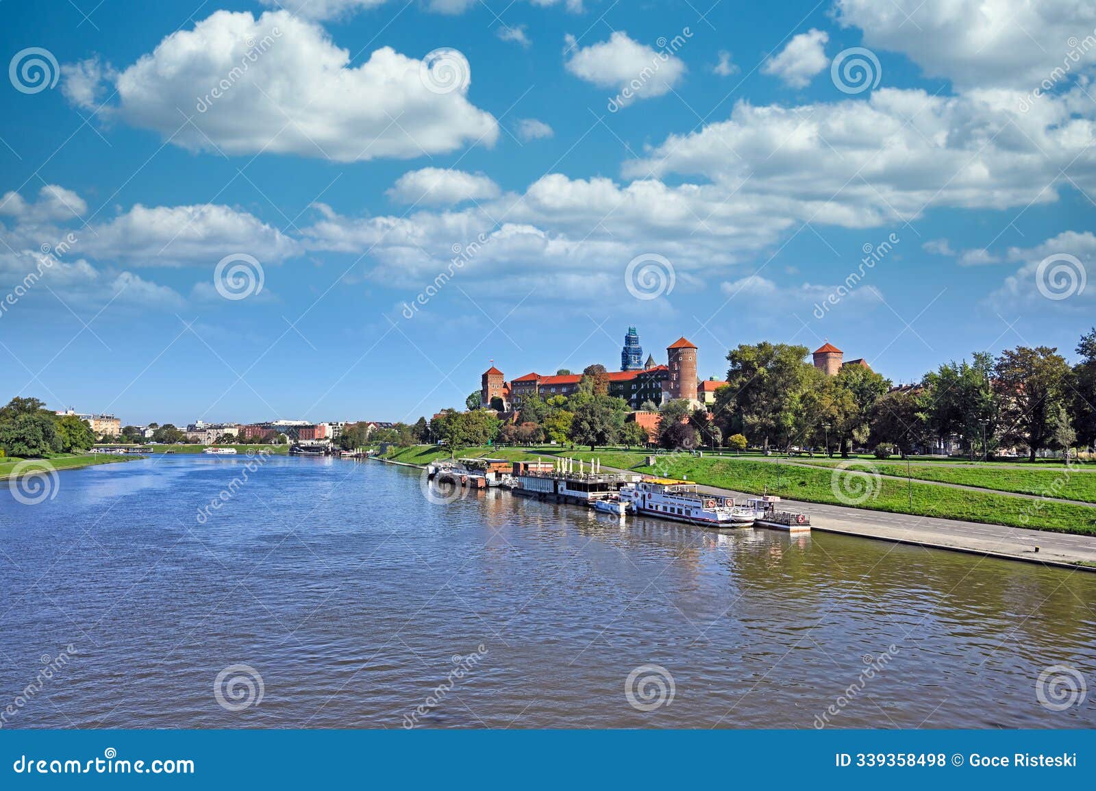 wawel castle in krakow poland.landscape river wisla