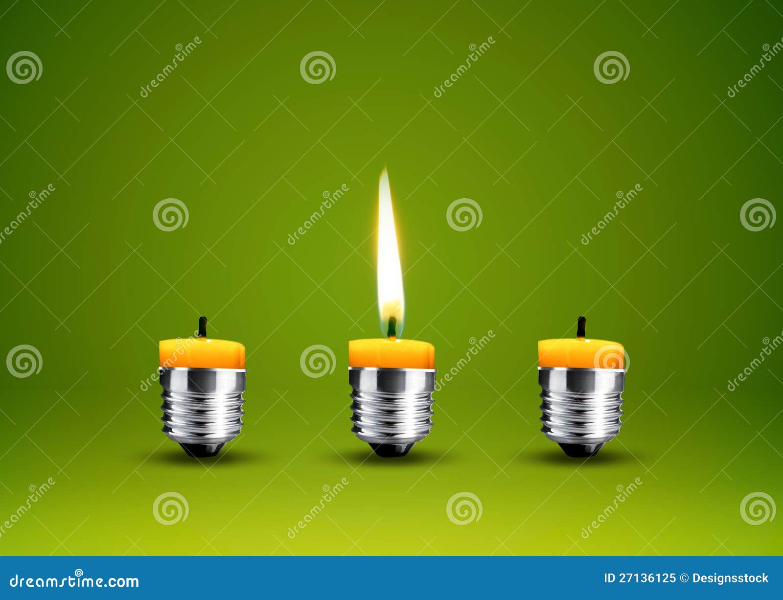 Wax Candle into Lighting Bulb Stock Illustration Illustration of
