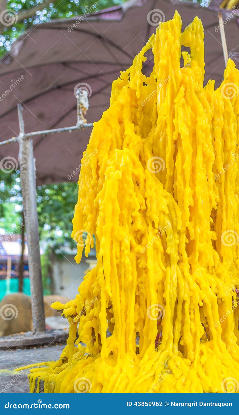 Wax of the Candle Melted on Brick Stock Photo Image of flicker