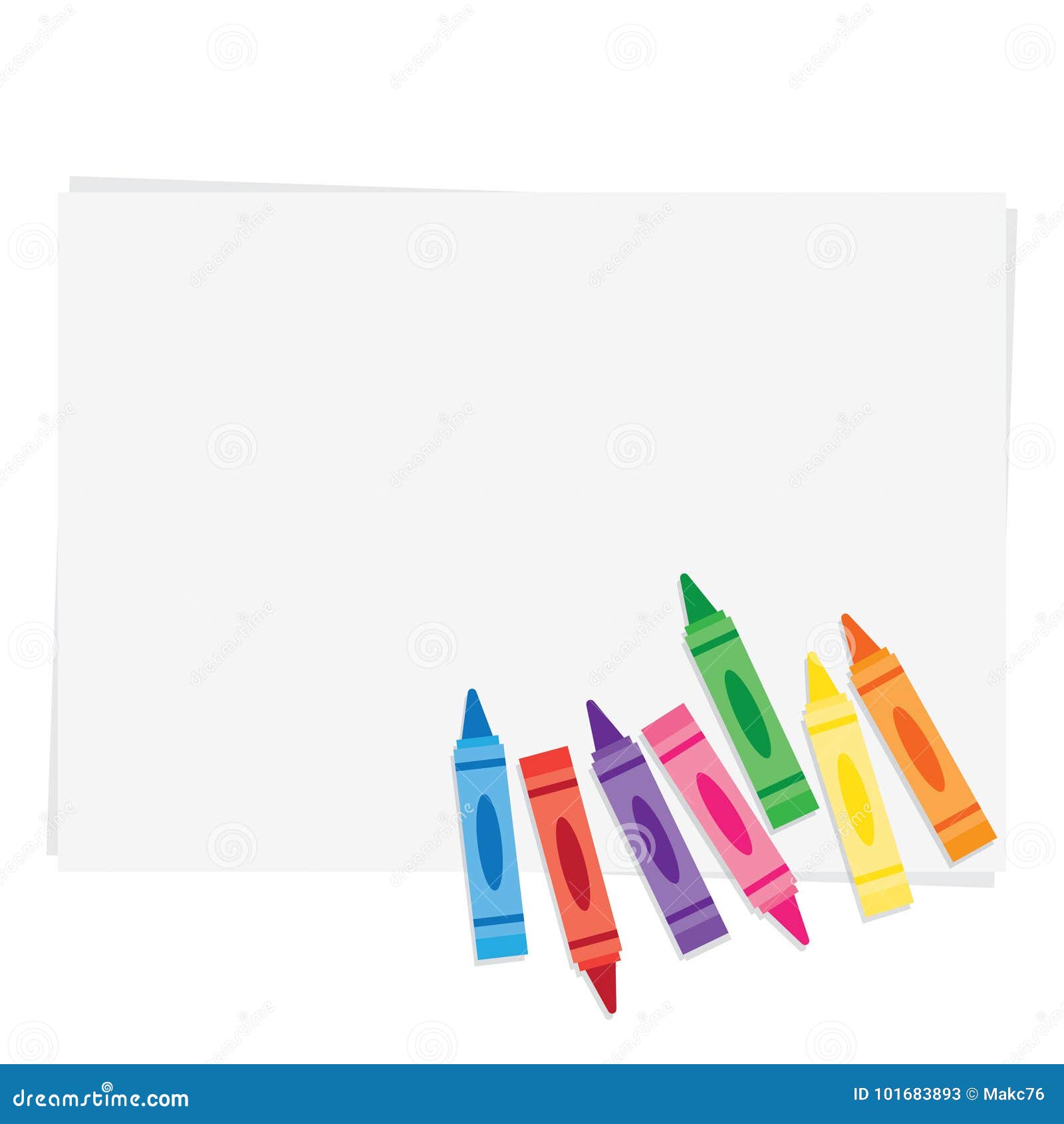 Wax Crayons on Paper Background Stock Vector Illustration of object