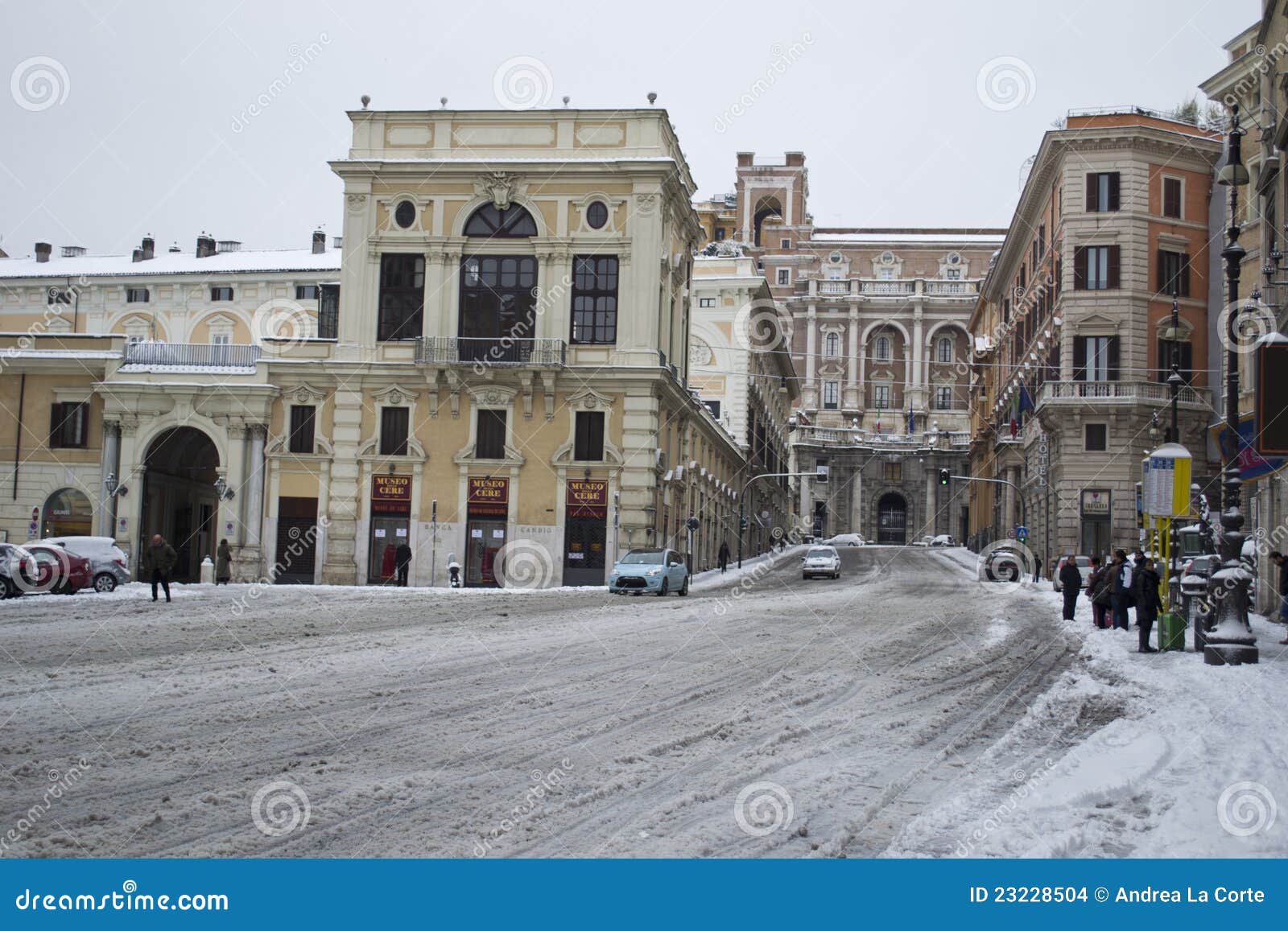 Wax Museum of Rome Under Snow Editorial Stock Image Image of tree