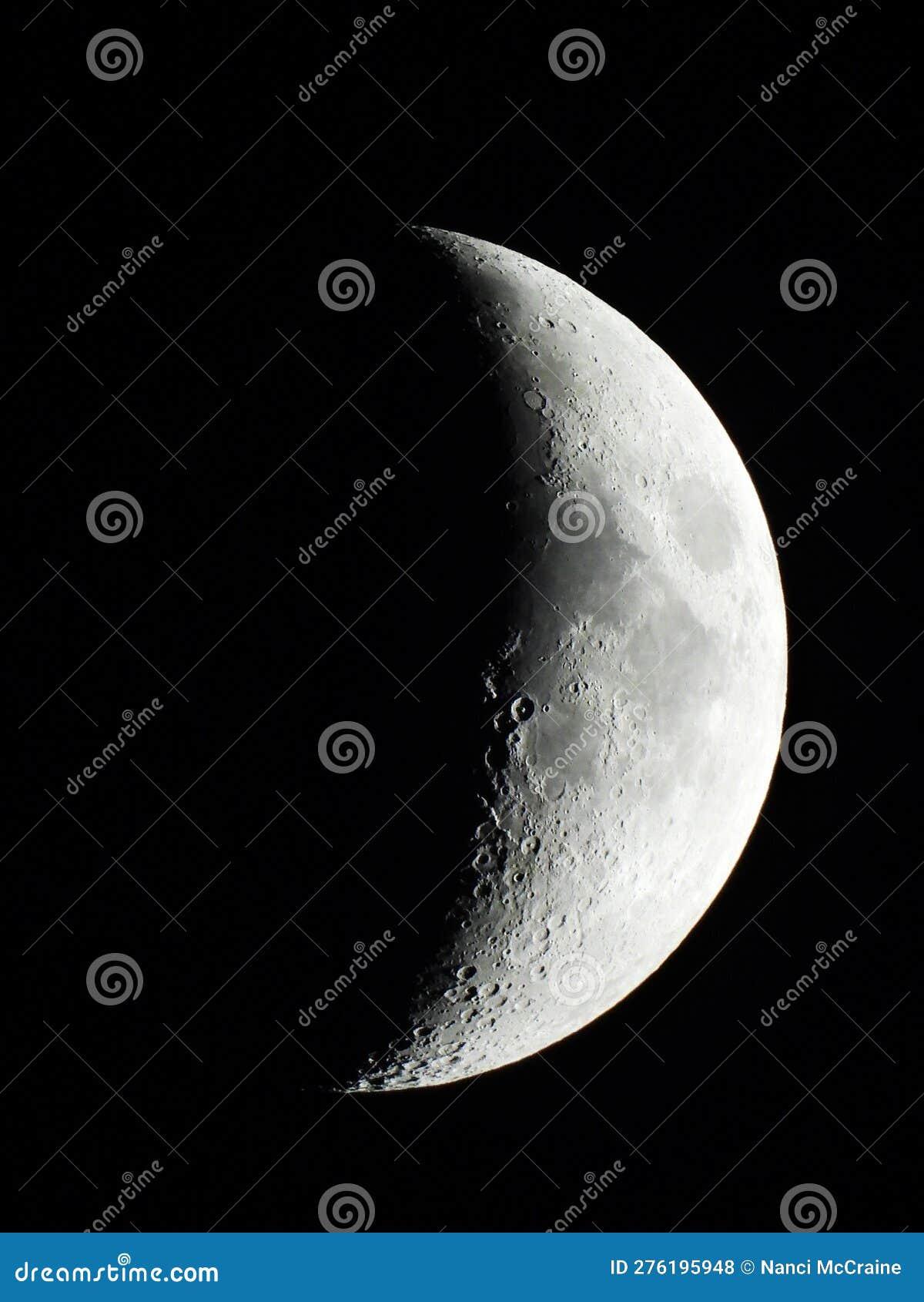 Waxing Crescent Moon Showing 28 Percent Illuminated Stock Photo Image of april, 28percent