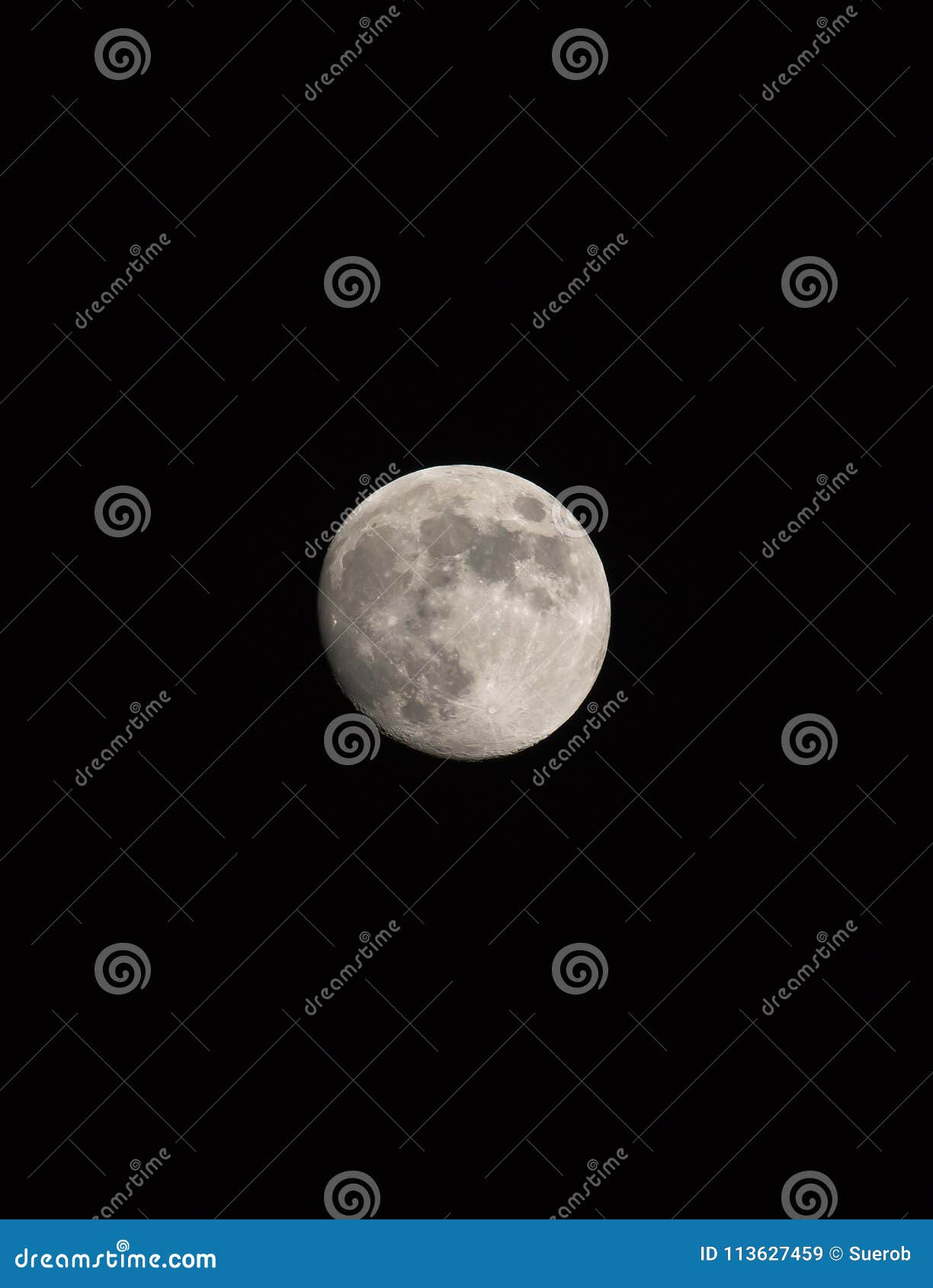 Waxing Gibbous Moon in Portrait Stock Image Image of reflecting
