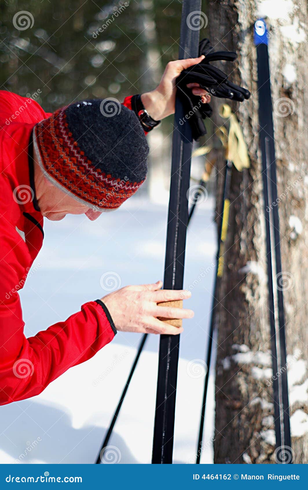 Waxing Skis stock photo. Image of athlete, snow, active 4464162