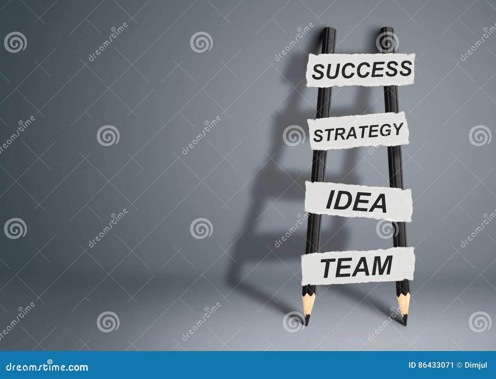 Way To Success Concept, Pencil Ladder with Copy Space Stock Image