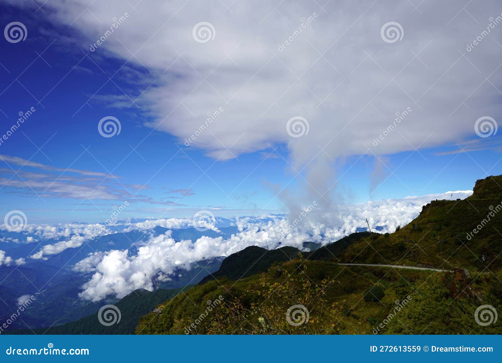 On Way To the Top of Silk Route Sikkim Stock Image Image of curves