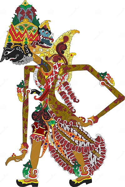 Wayang Puppet Shadow - Batara Indra Stock Illustration - Illustration ...